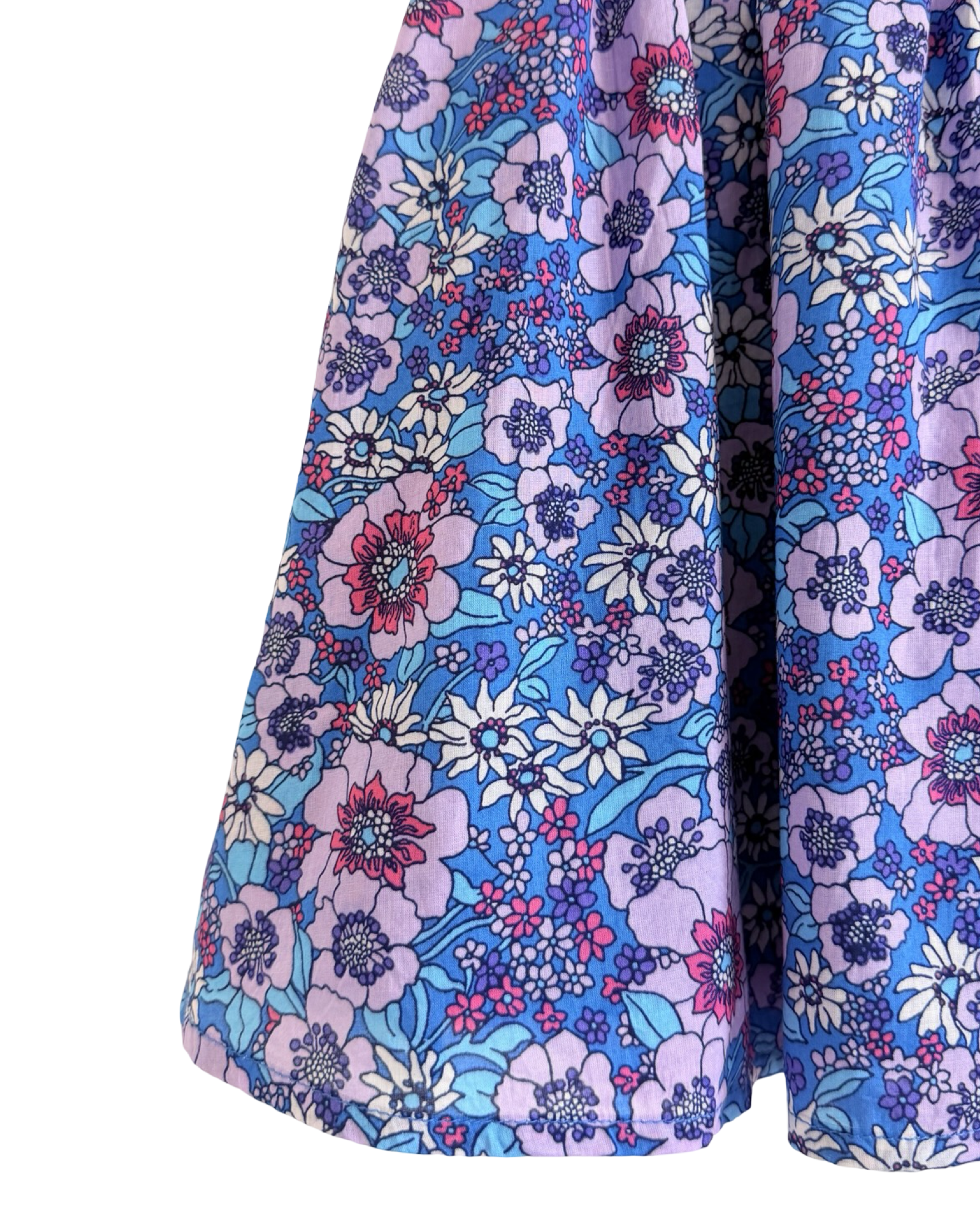 Luna Mini Skirt — navy blue floral ruched waist mini skirt | Sur La Vague