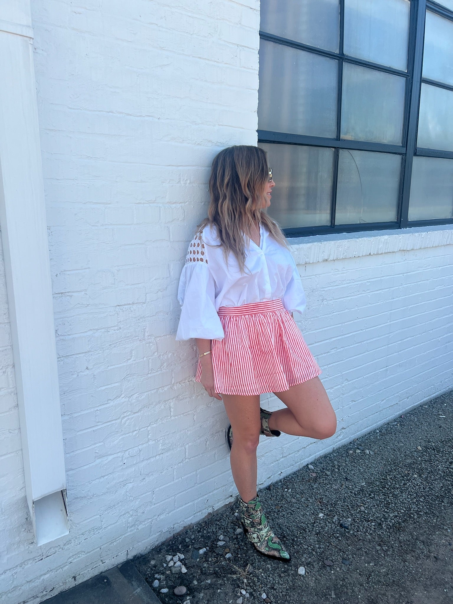 Aperol Stripe Panel Mini Skirt - Sur La Vague