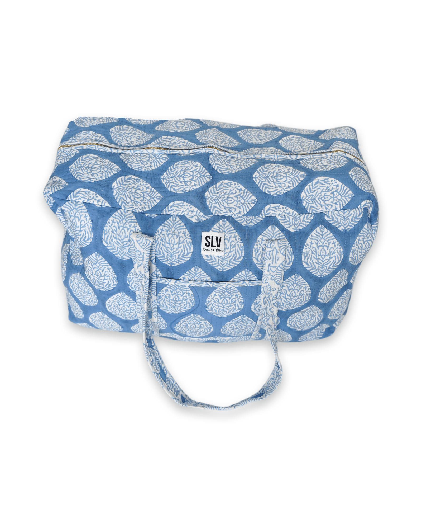 Bella XL block print cotton duffel bag - Sur La Vague