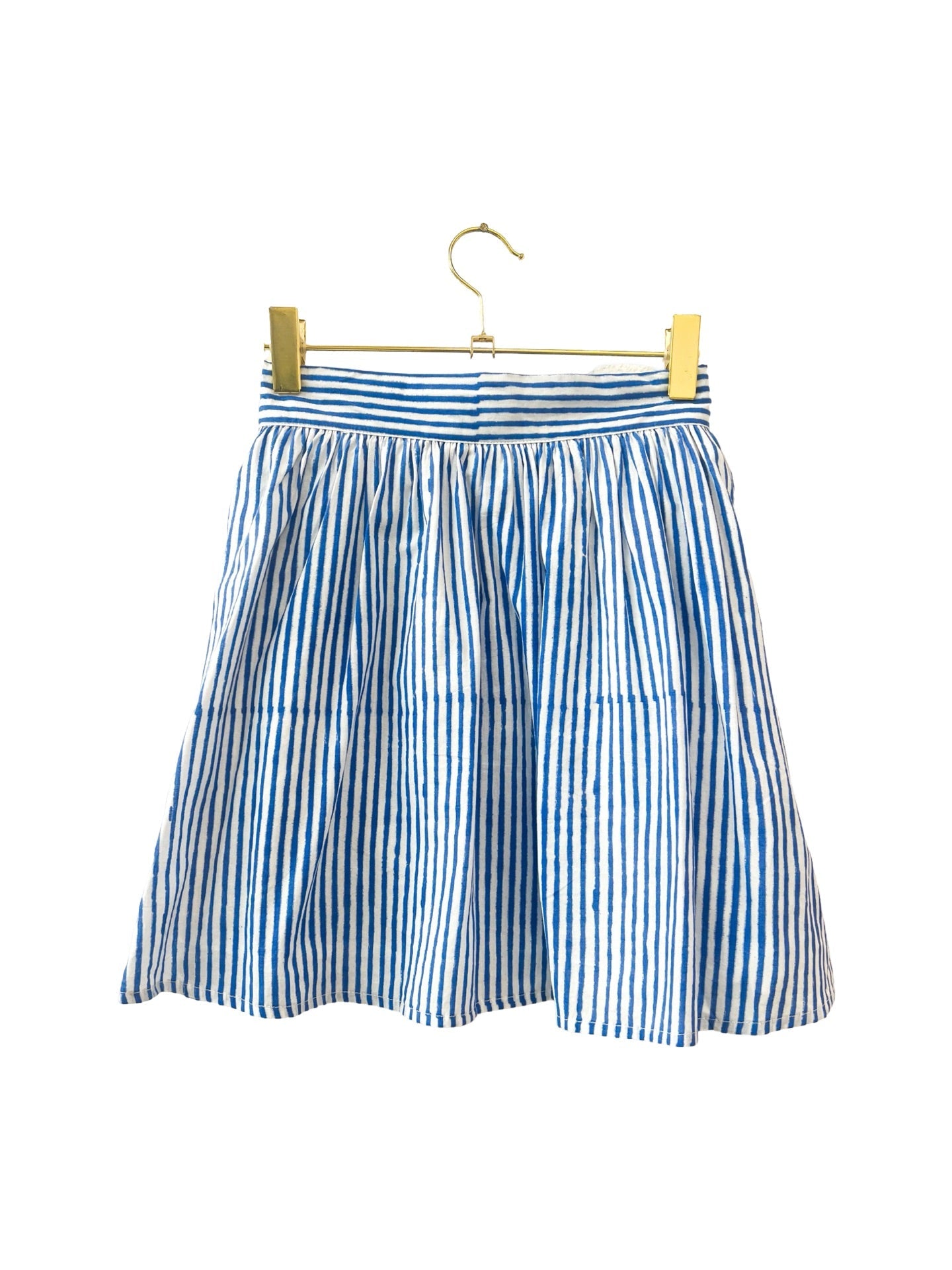 Blue Pinstripe Panel Mini Skirt - Sur La Vague