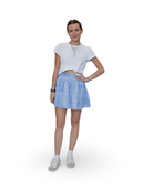 Blue Pinstripe Panel Mini Skirt - Sur La Vague