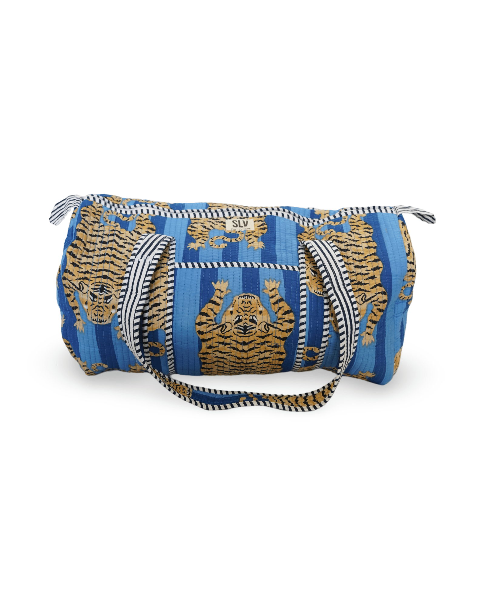 Blue Tiger medium block print duffel bags - Sur La Vague