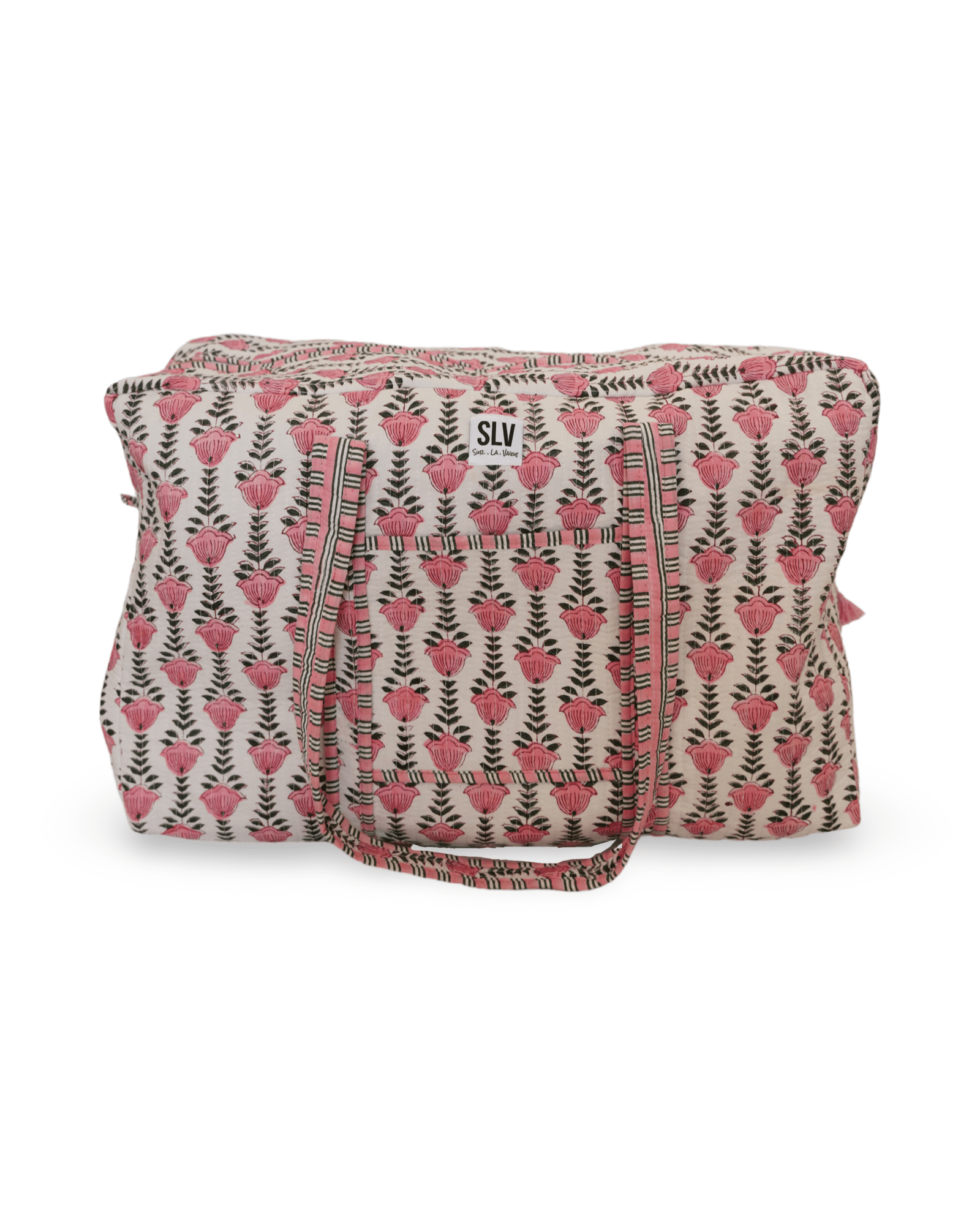 Cami XL block print cotton duffel bag - Sur La Vague