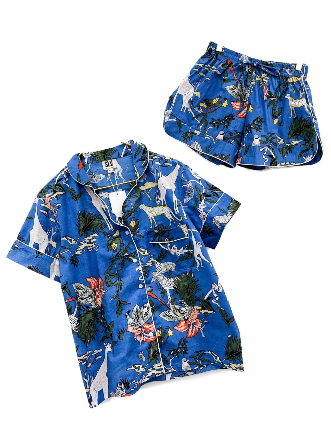 Cobalt Safari Pajama Short Set - Sur La Vague