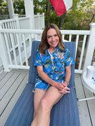 Cobalt Safari Pajama Short Set - Sur La Vague