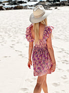 Coral Mini Flutter Dress - Sur La Vague