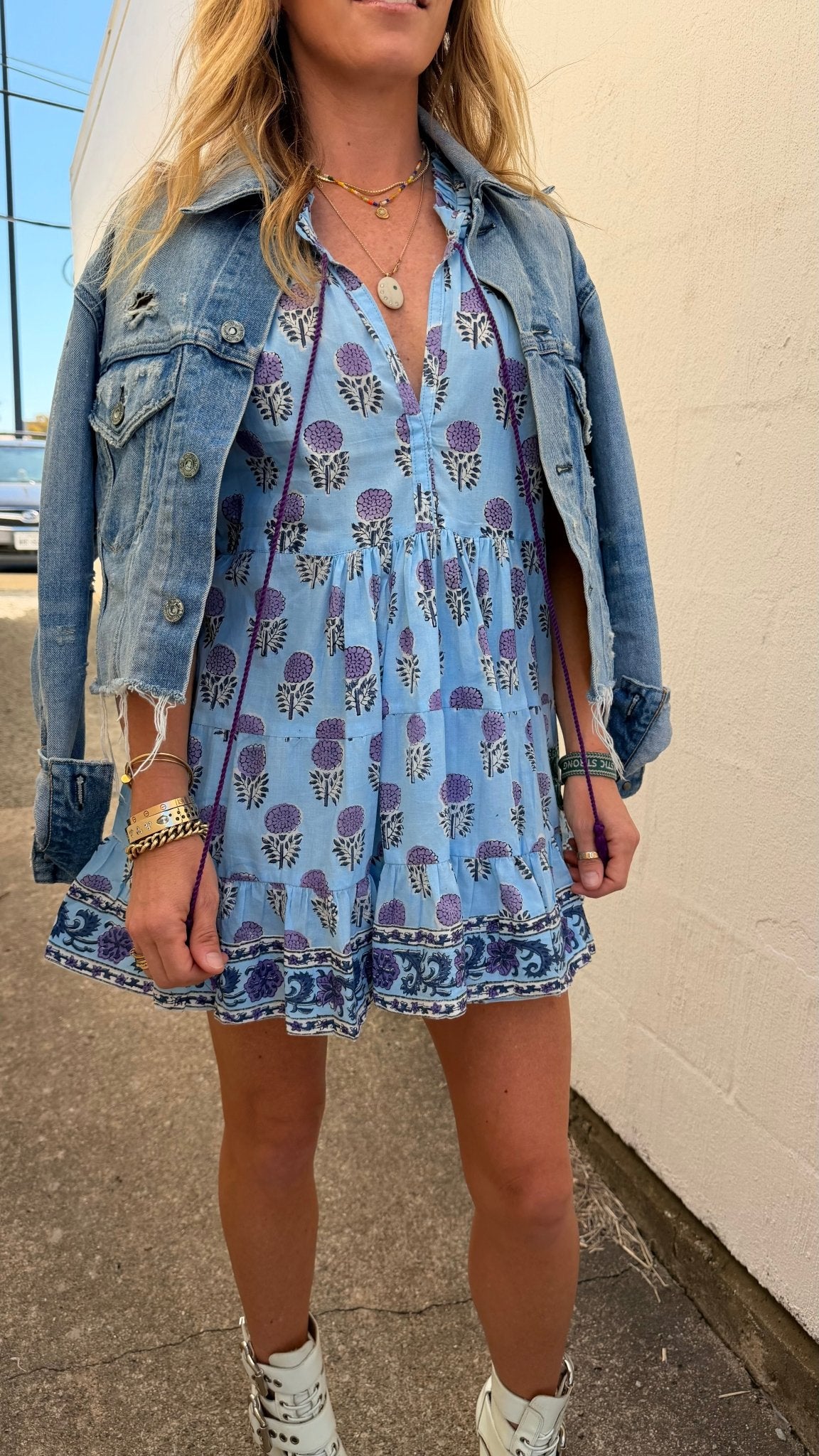 Dahlia Cap Sleeve Mini Ruffle Dress - Sur La Vague