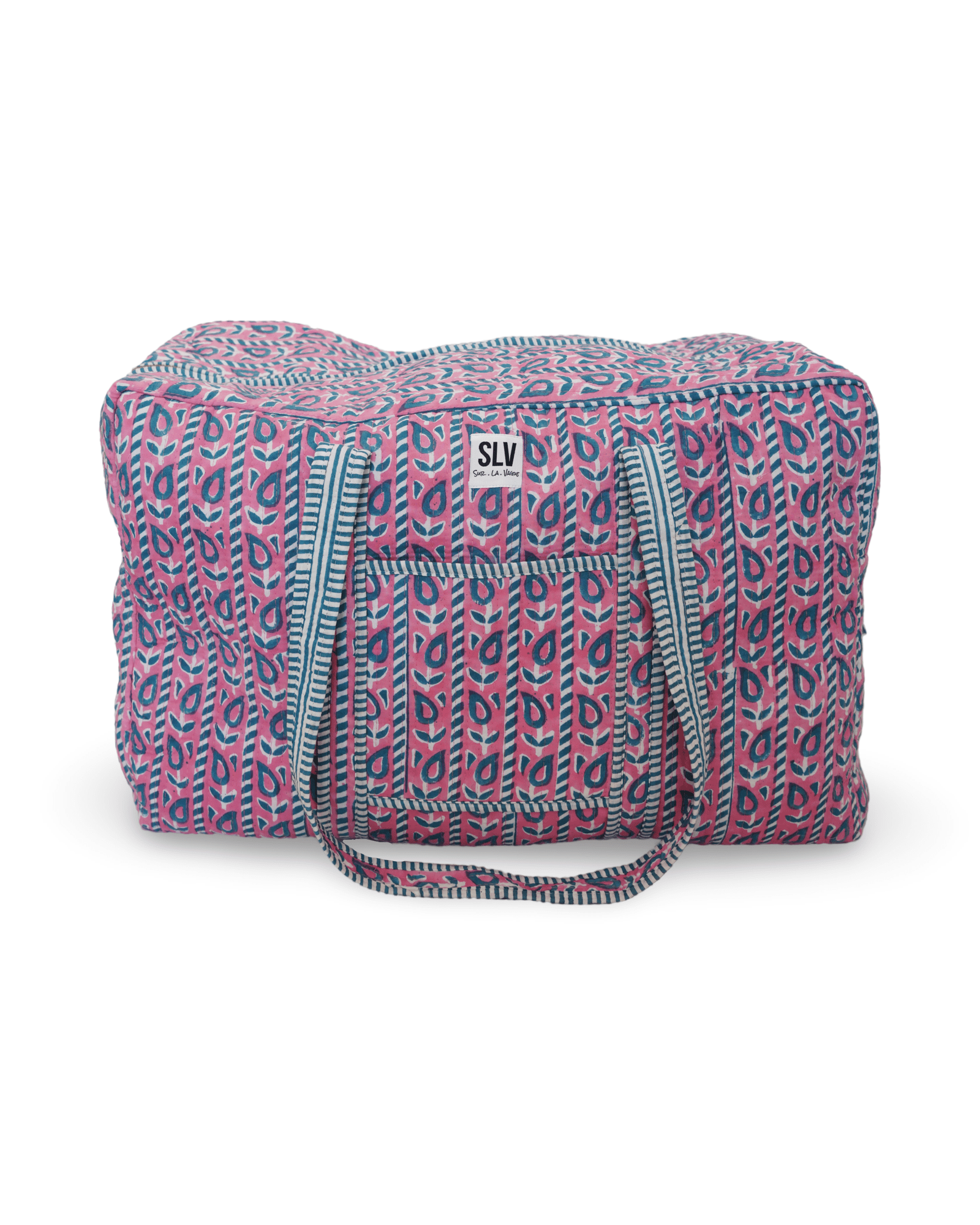 Isa XL Block Print Cotton Duffel Bag - Sur La Vague