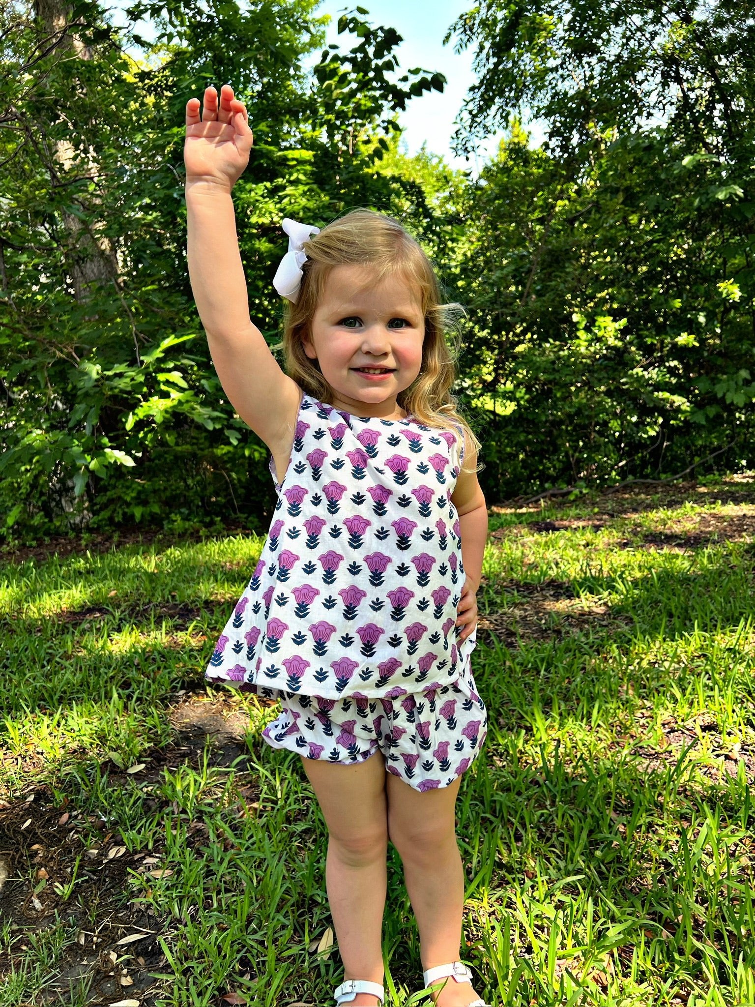 Kids Wisteria Bloomer Set - Sur La Vague