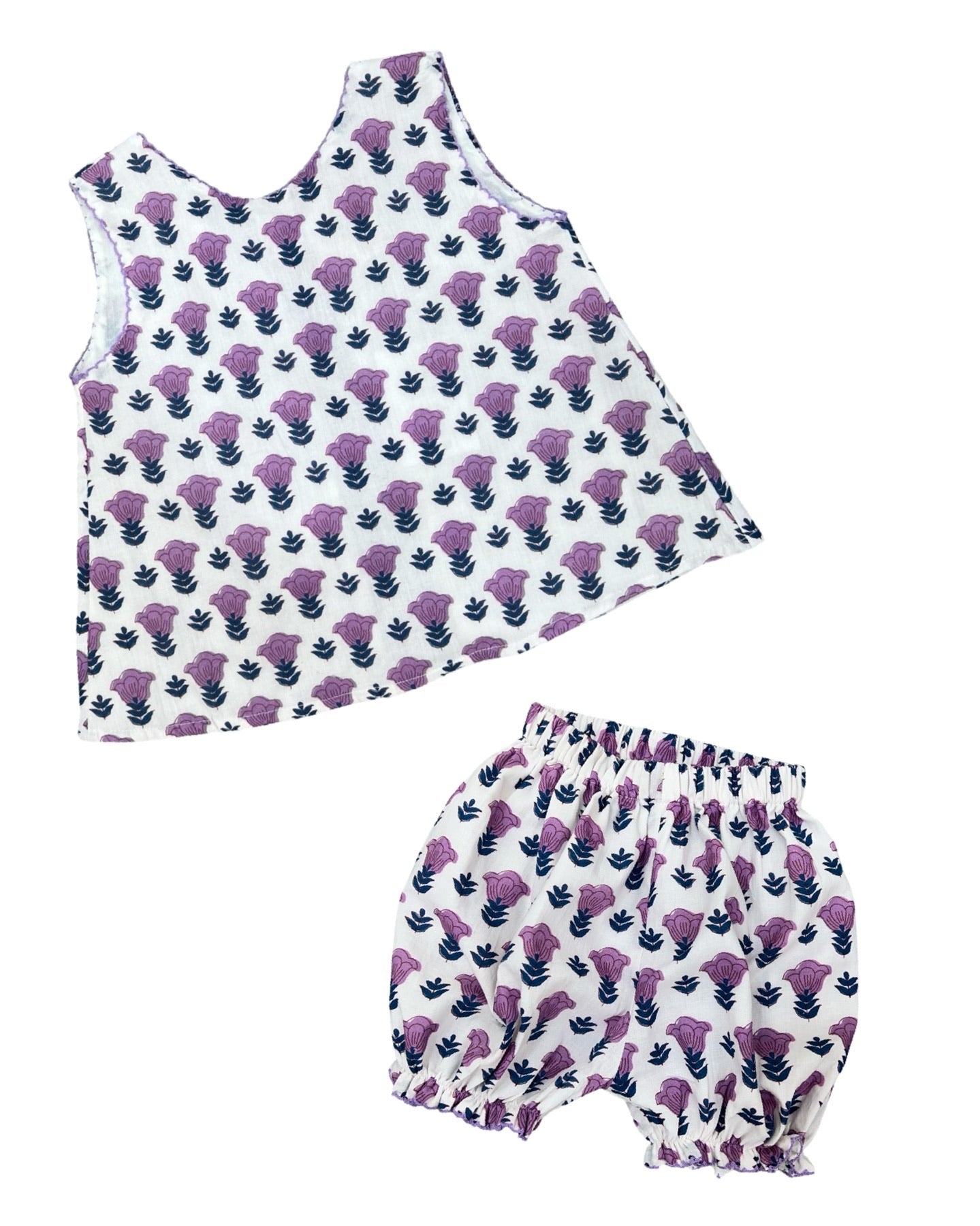 Kids Wisteria Bloomer Set - Sur La Vague