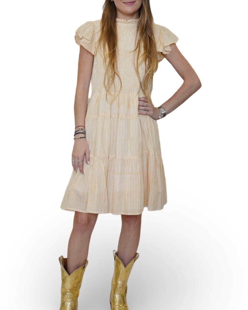 Lemon Mini Flutter Dress - Sur La Vague