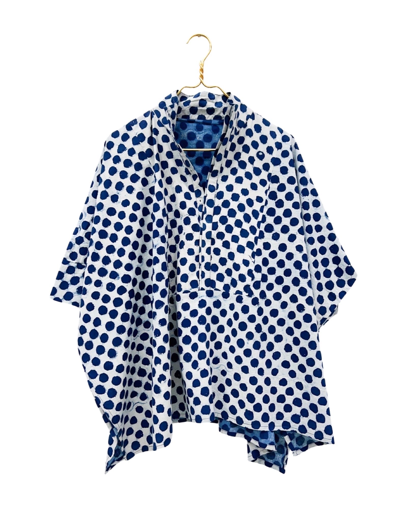 Navy Dots Structured Tunic - Sur La Vague