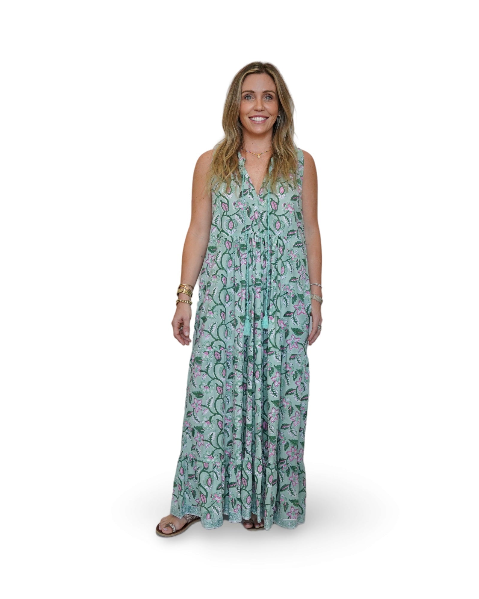 Nora Tassel Ruffle Maxi Dress - Sur La Vague