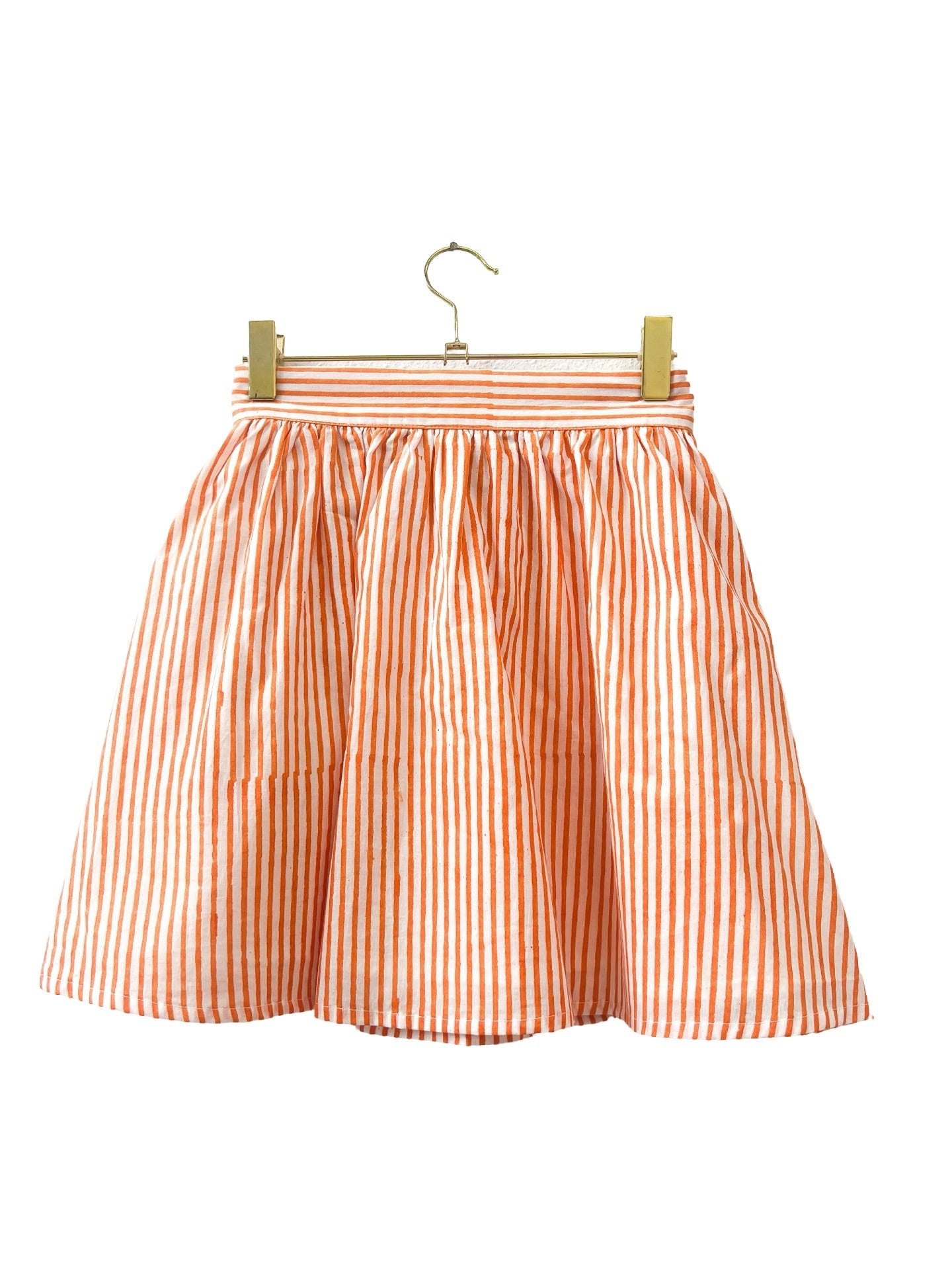 Orange Pinstripe Panel Mini Skirt - Sur La Vague