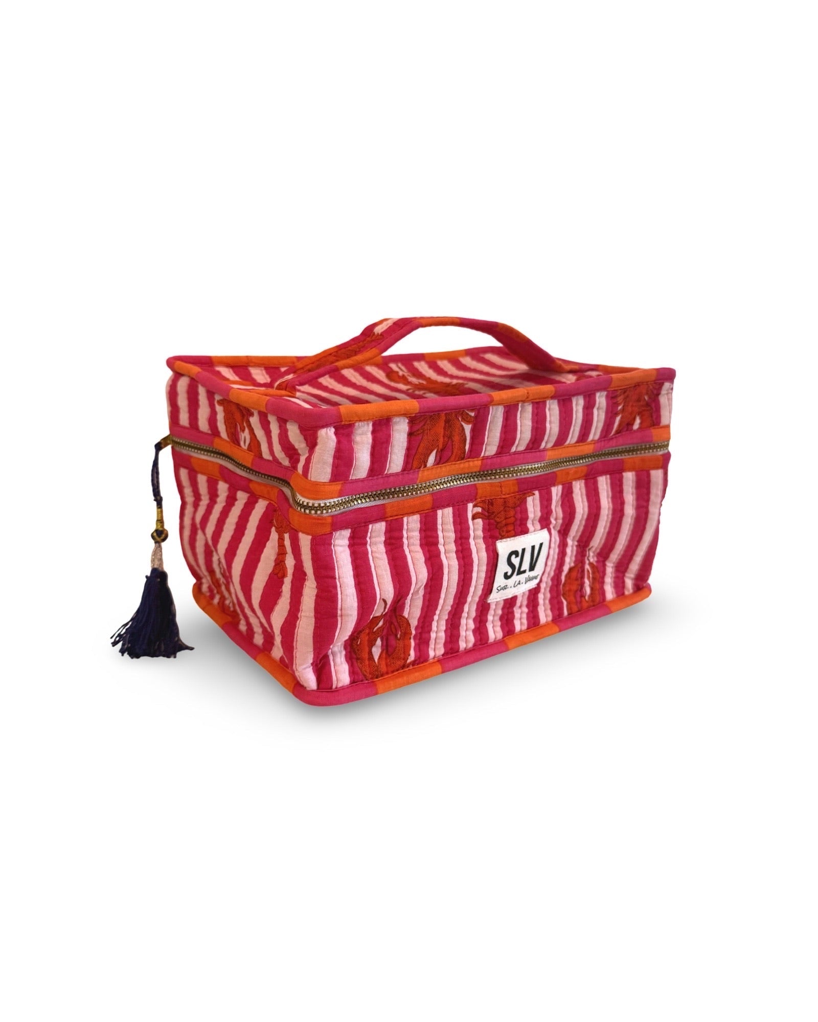 Pink Lobster Flat Lay Makeup Bag - Sur La Vague