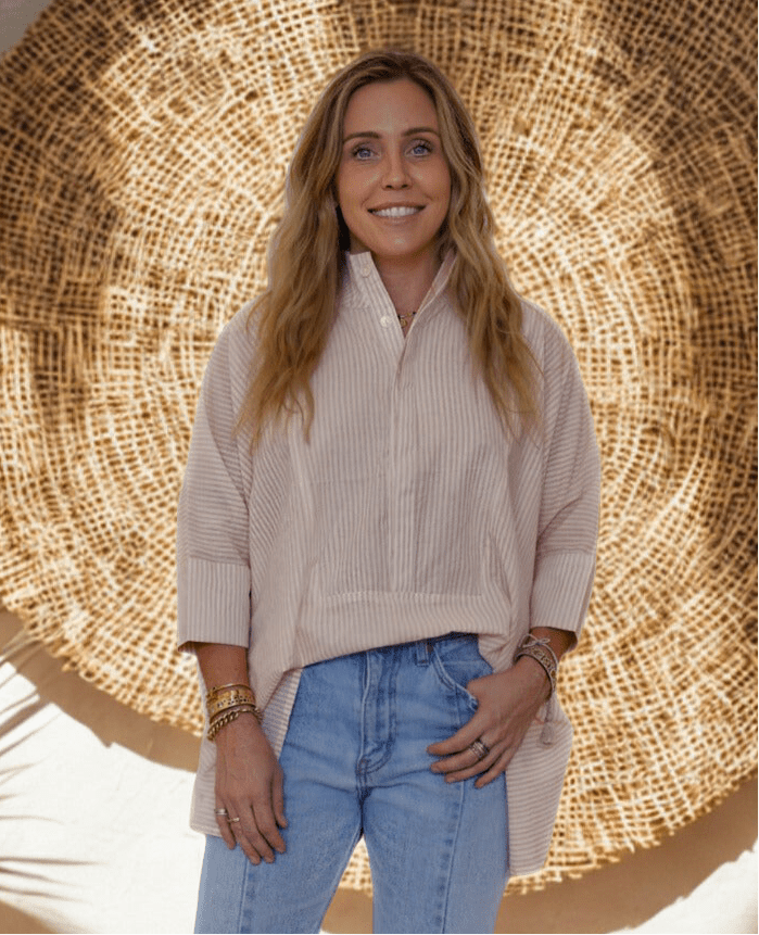 Pink Stripe Structured Tunic - Sur La Vague