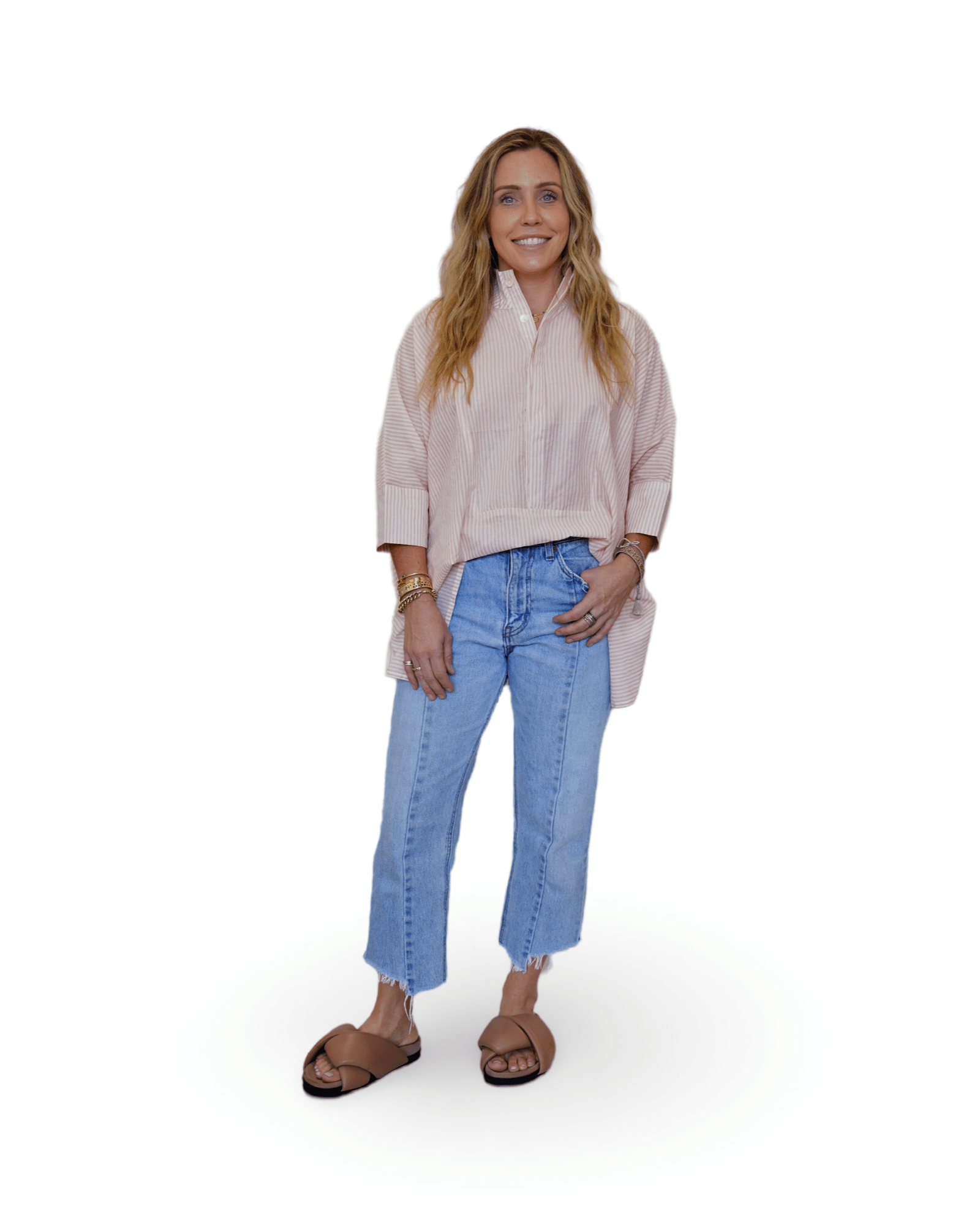 Pink Stripe Structured Tunic - Sur La Vague