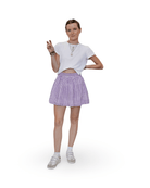Purple Pinstripe Panel Mini Skirt - Sur La Vague