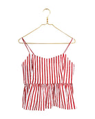 Red Stripe Peplum Tank - Sur La Vague
