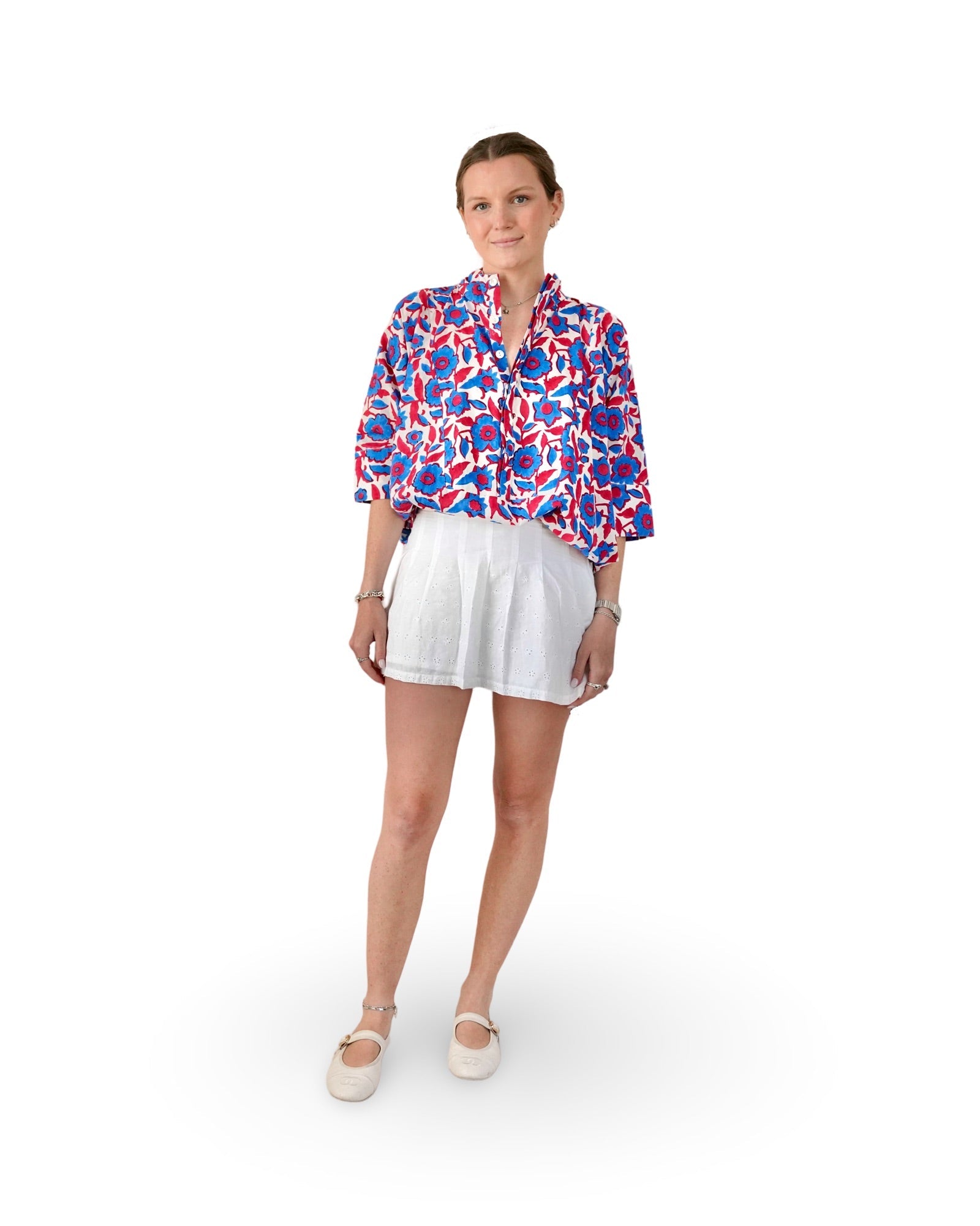 Royal Floral Structured Tunic - Sur La Vague