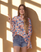 Royal Floral Structured Cotton Tunic - Sur La Vague
