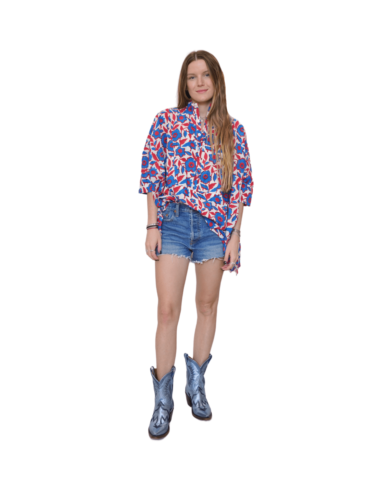 Royal Floral Structured Tunic - Sur La Vague