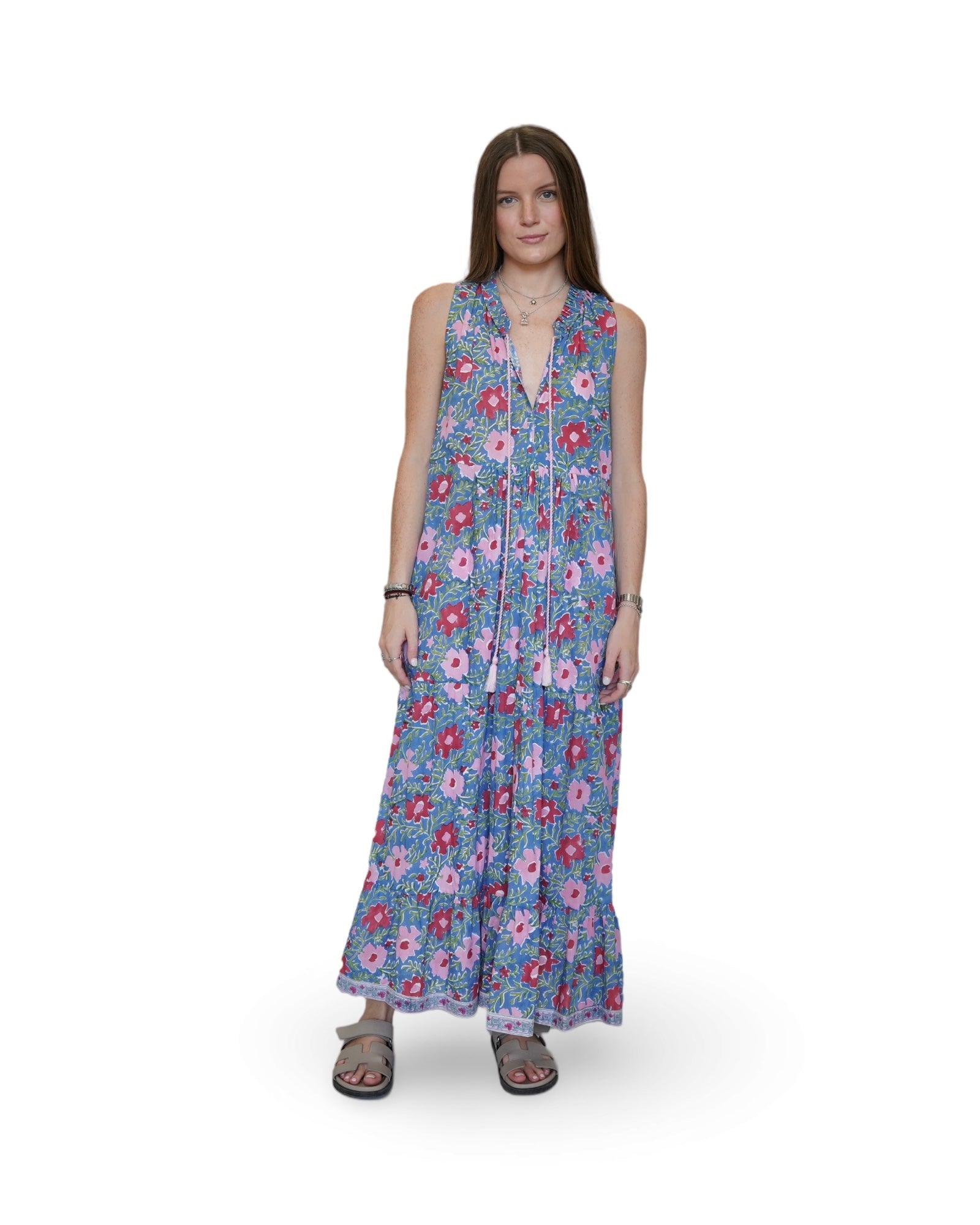 Sasha Tassel Ruffle Maxi Dress - Sur La Vague
