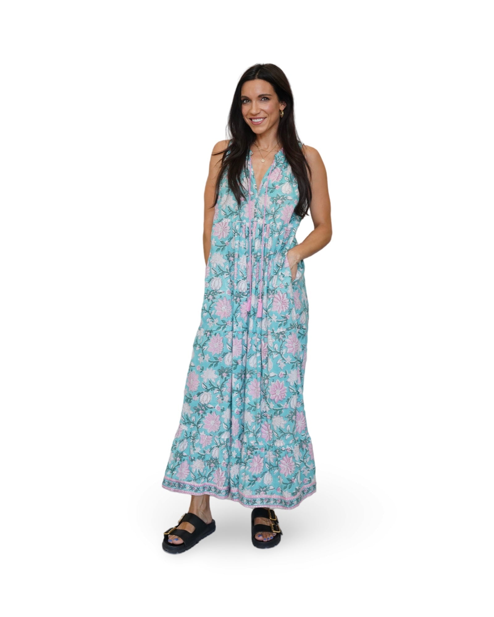 Savannah Tassel Ruffle Maxi Dress - Sur La Vague