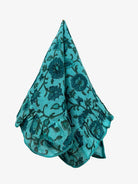 Teal Floral Cotton Dinner Napkins - Sur La Vague