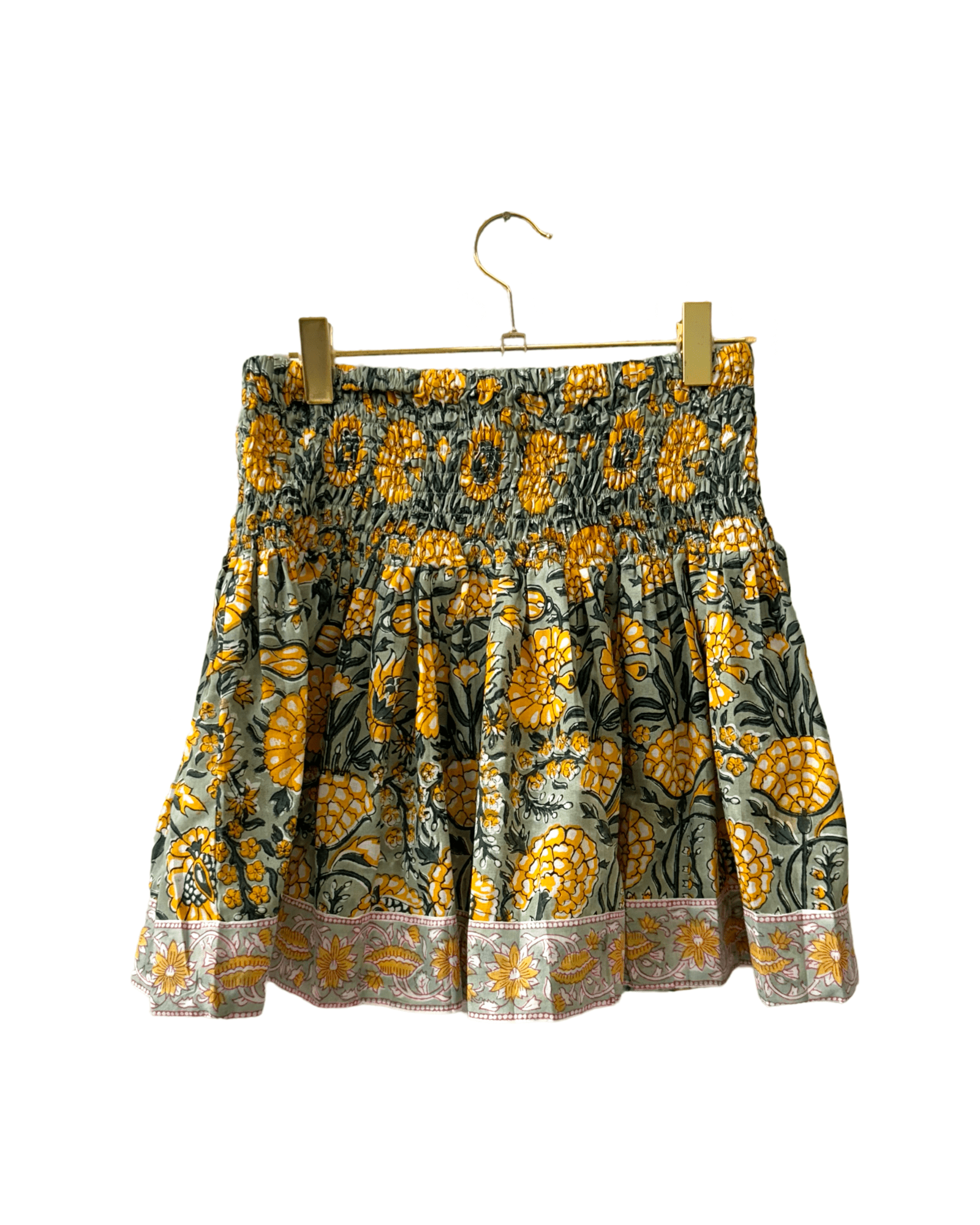 Yellow Green Mini Skirt - Sur La Vague