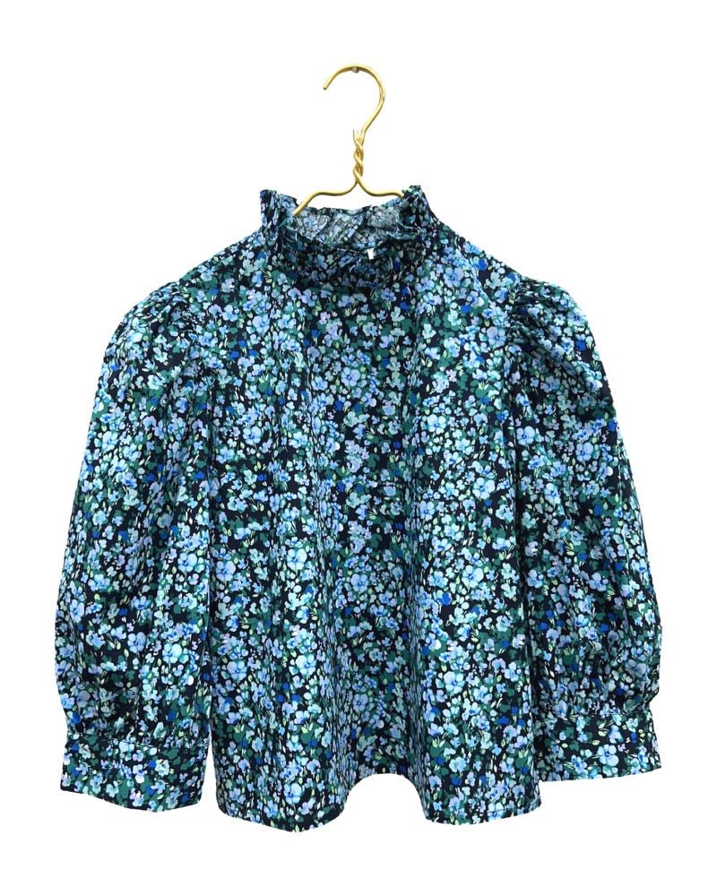 Forget Me Not Long Sleeve Puff Blouse - Sur La Vague