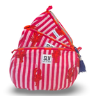 Pink Lobster Pouch Set — hand block-printed makeup bag set, pink lobster cotton | Sur La Vague