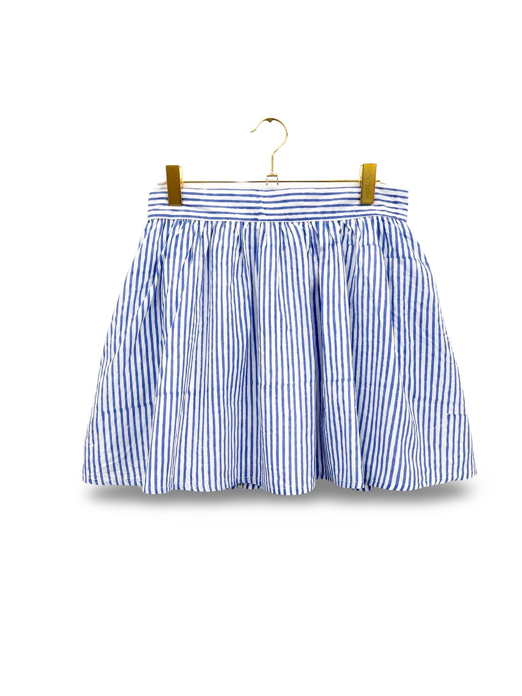 Blue Stripe Panel Mini Skirt