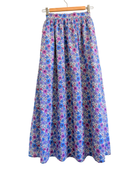 Meadow Maxi Skirt — white ground periwinkle and blush floral cotton maxi skirt | Sur La Vague