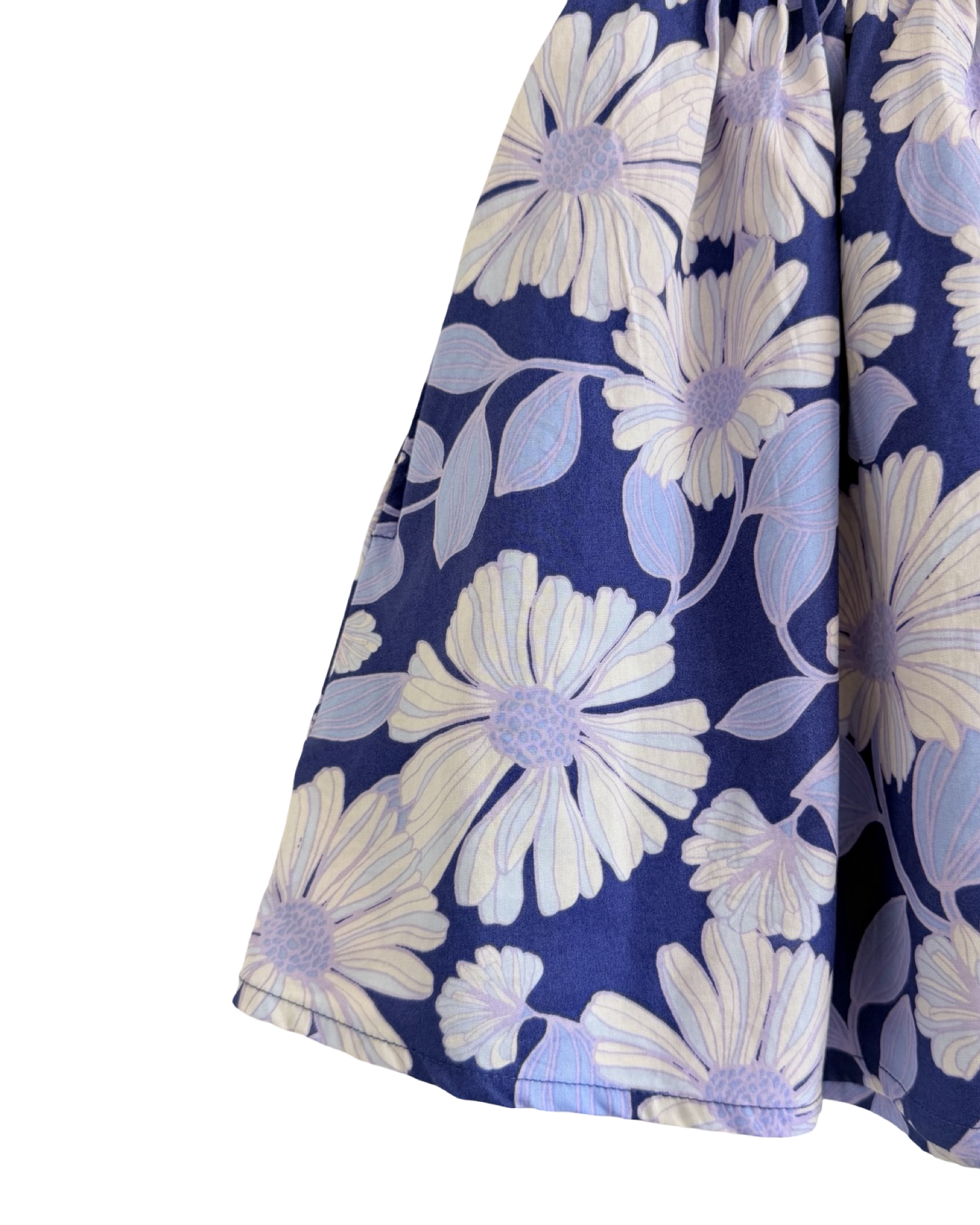 Indigo Garden Mini Skirt — blue and purple floral ruched waist mini skirt | Sur La Vague
