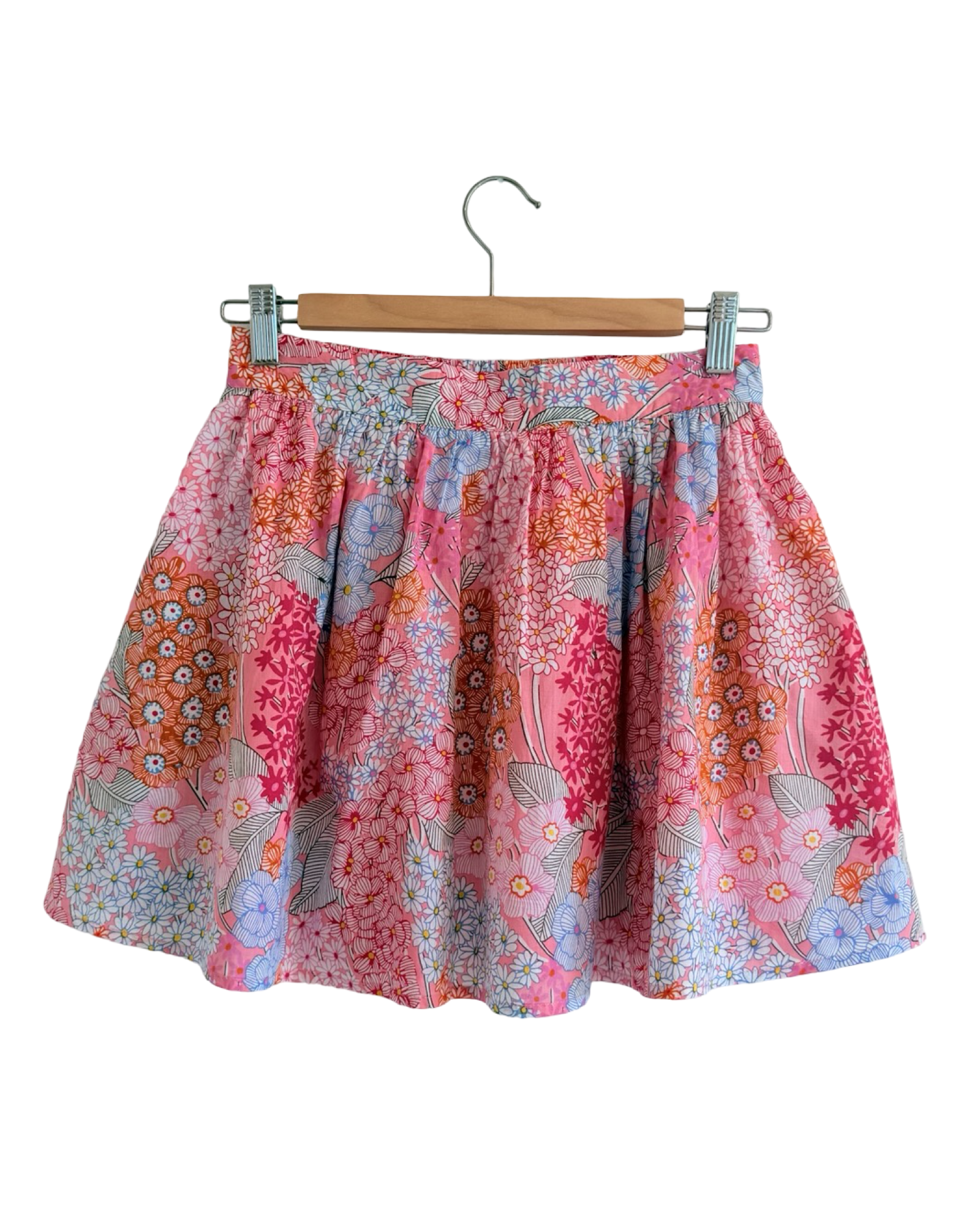 Riviera Mini Skirt — hot pink multicolor floral cotton mini skirt | Sur La Vague