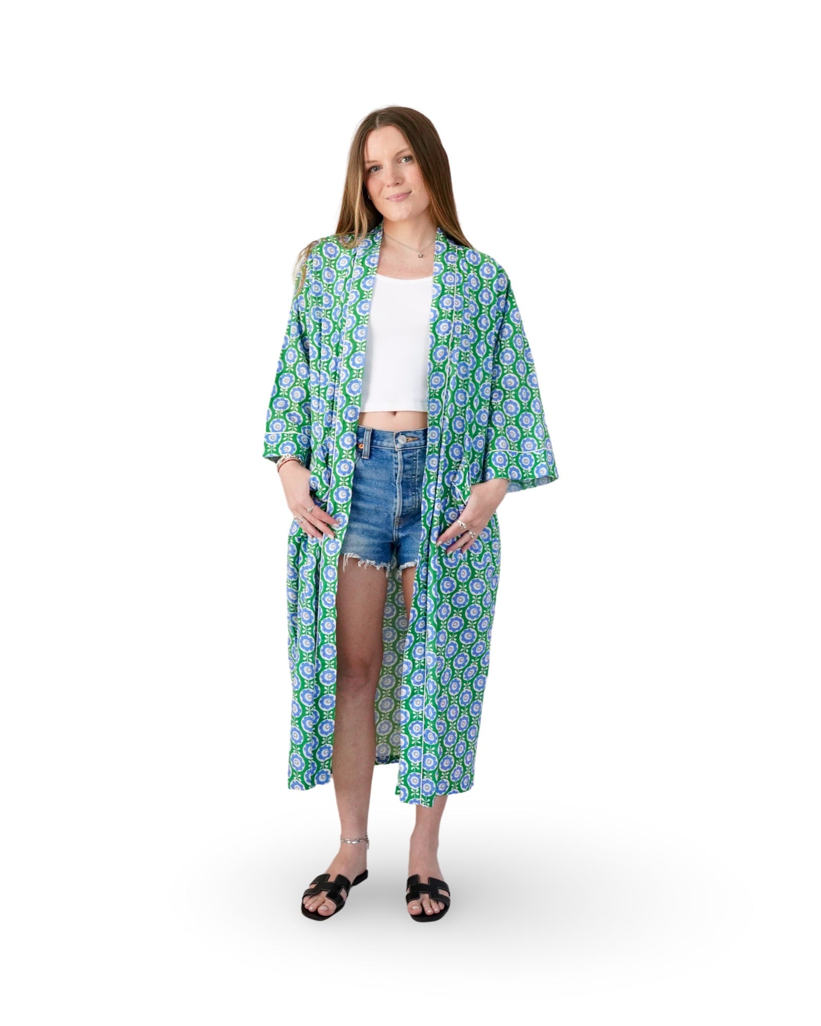 Blue Green Sunduster Robe - Sur La Vague