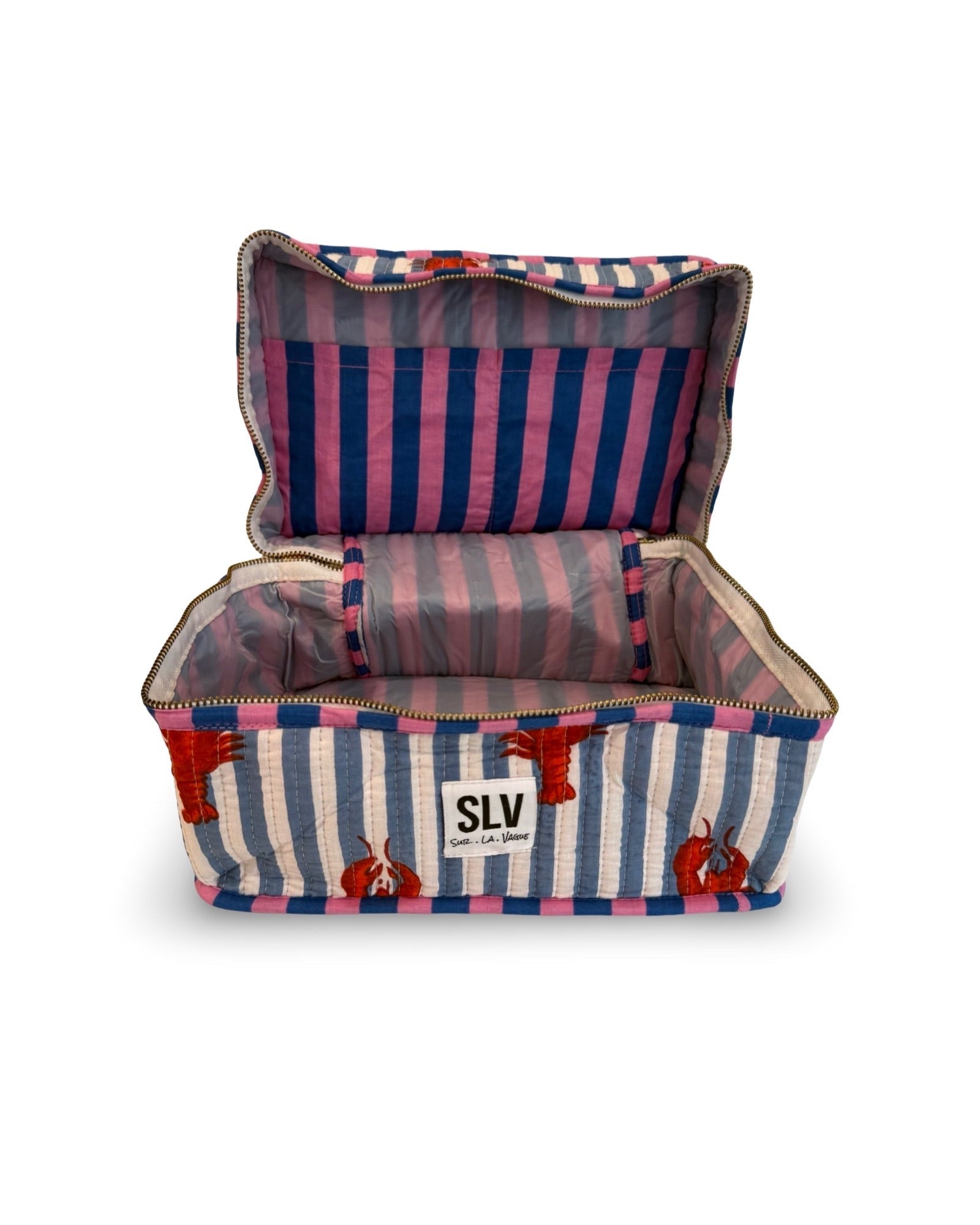 Blue Lobster Flat Lay Makeup Bag - Sur La Vague