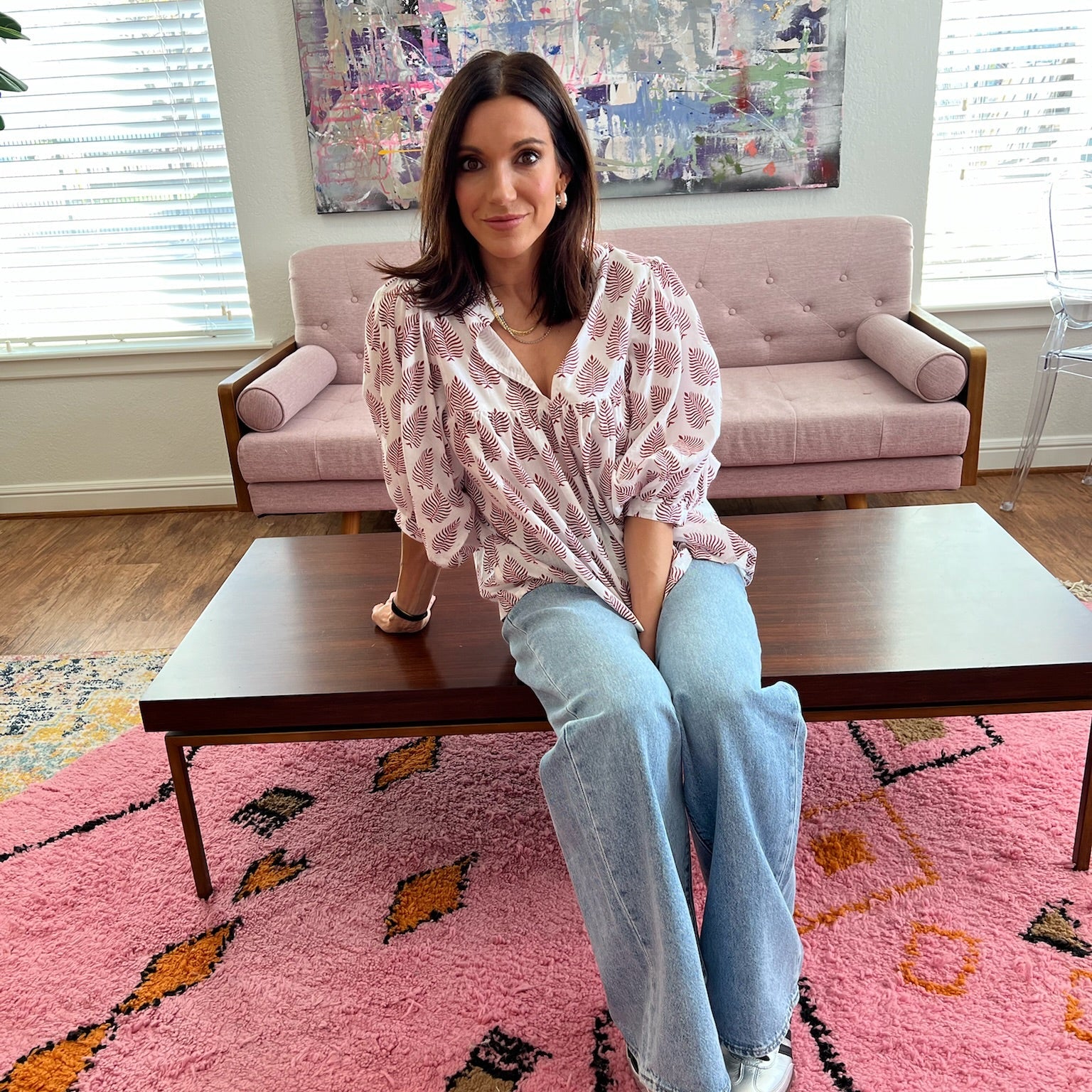 Burgundy Classic Blouse - Sur La Vague