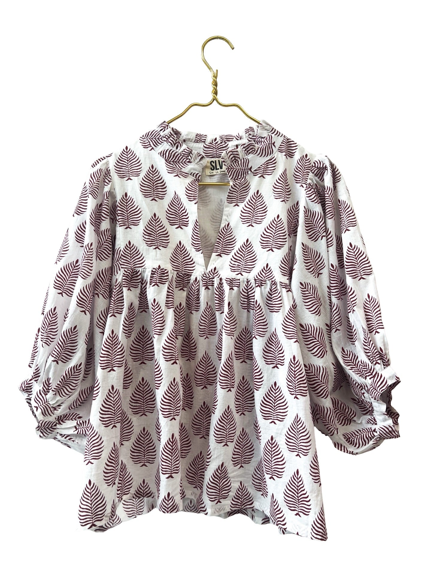 Burgundy Classic Blouse - Sur La Vague