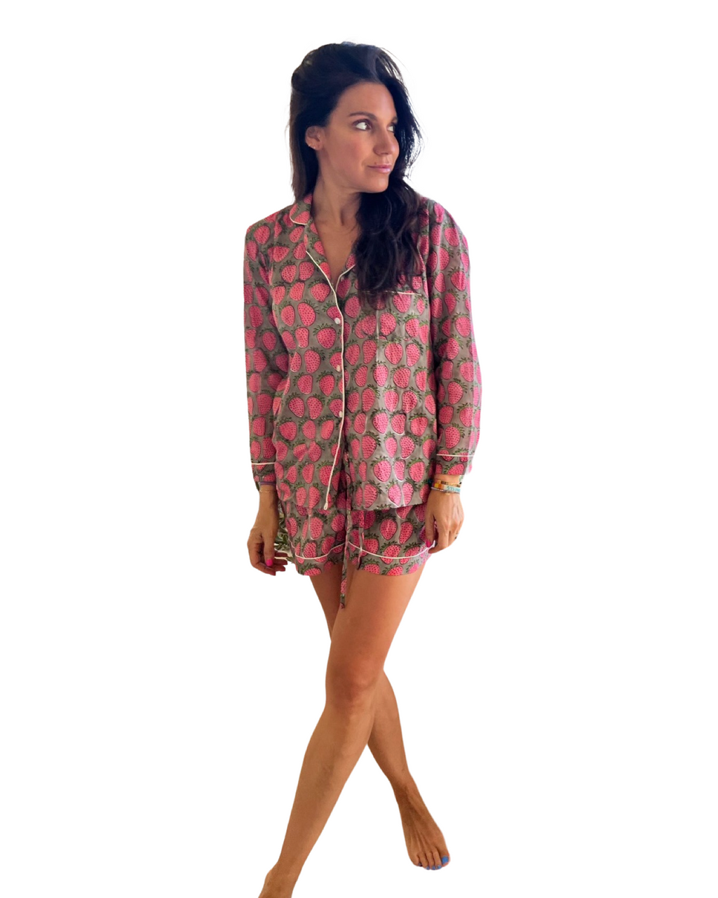 Strawberry Pajama Shorts Set