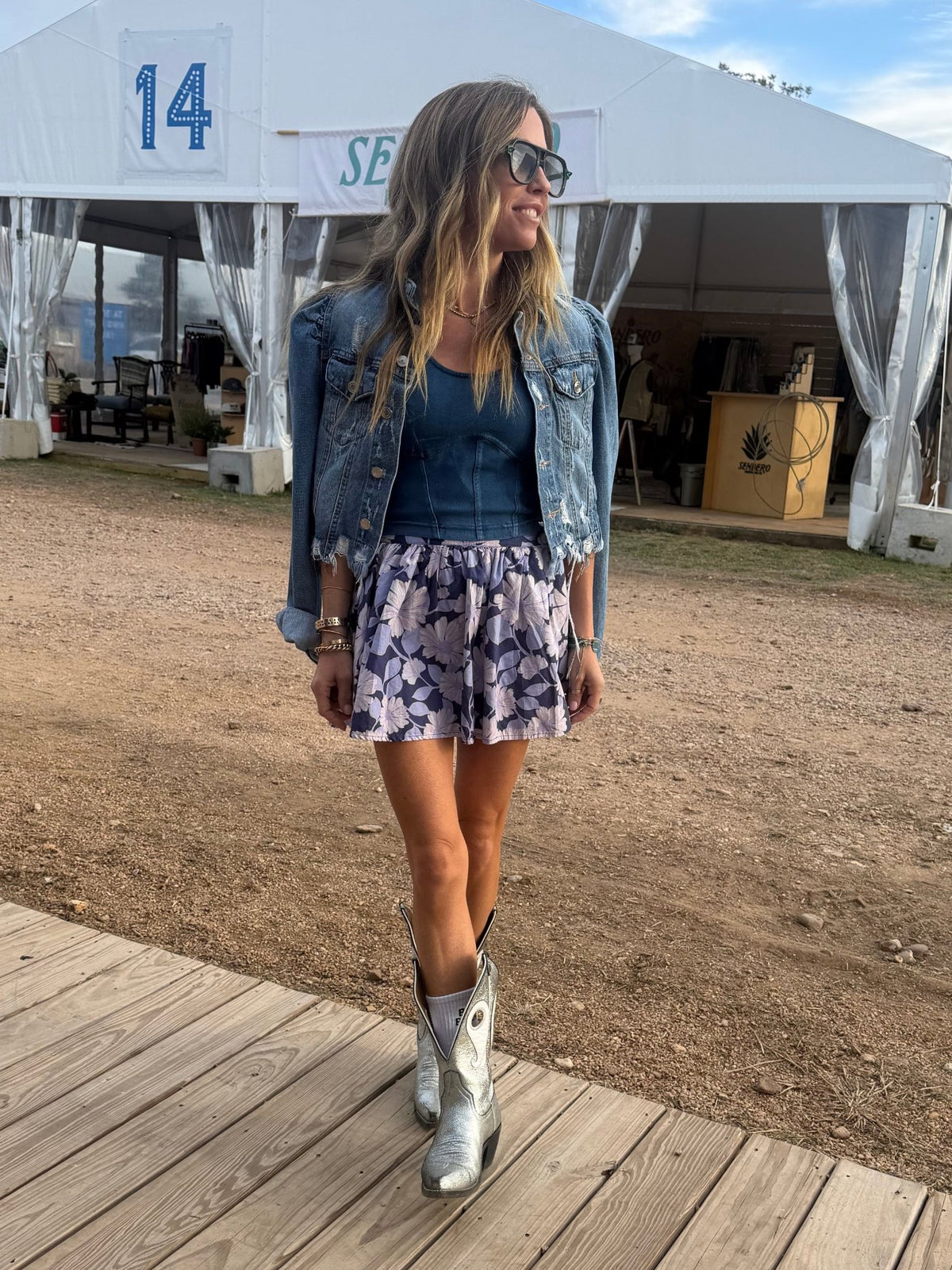 Indigo Garden Mini Skirt - Sur La Vague