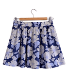 Indigo Garden Mini Skirt — cobalt wildflower print on blue cotton, A-line mini skirt with pockets | Sur La Vague