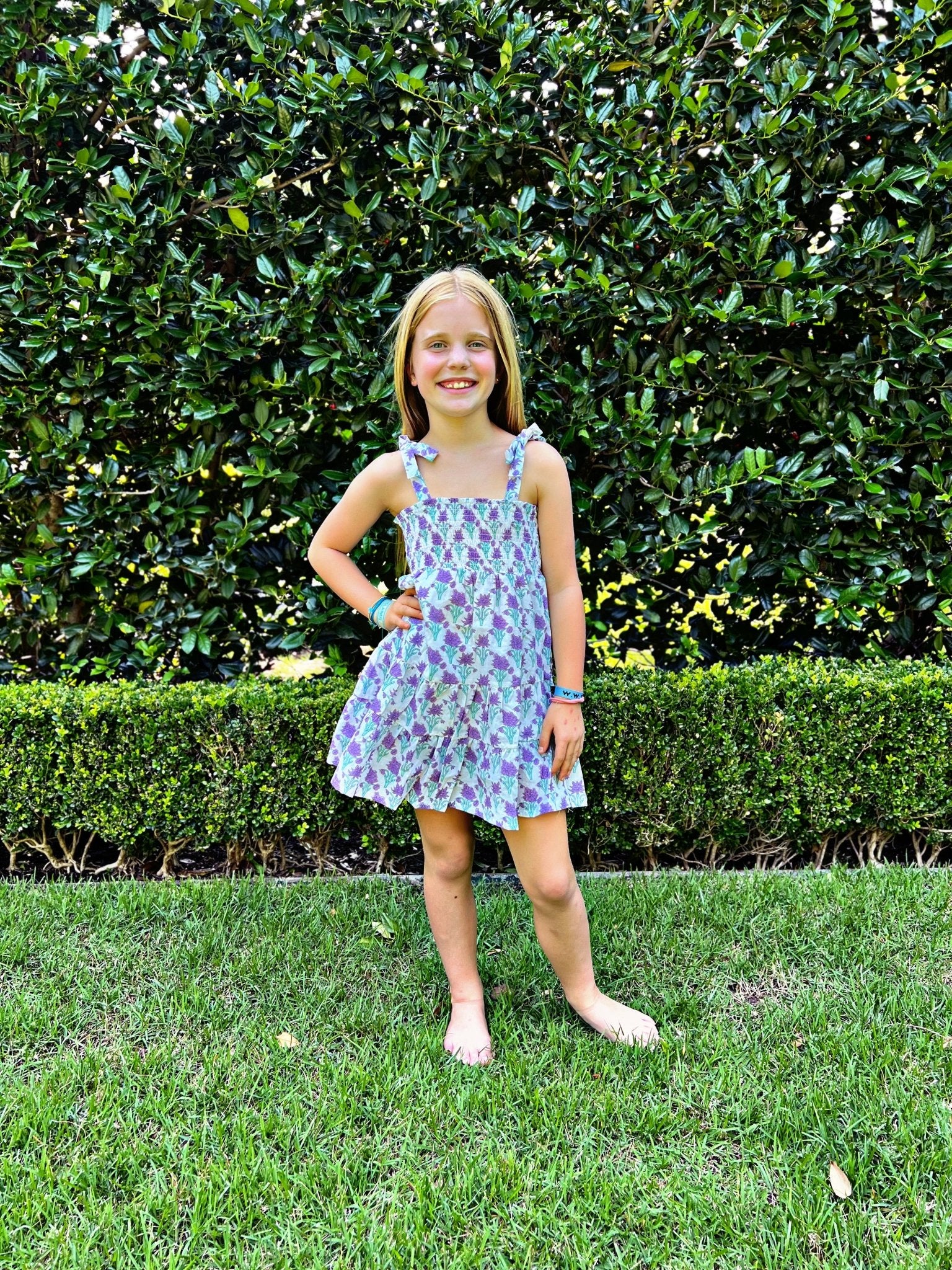 Kids Lavender Dress — 100% Cotton Girls Sundress Kids Lavender Dress — 100% Cotton Girls Sundress