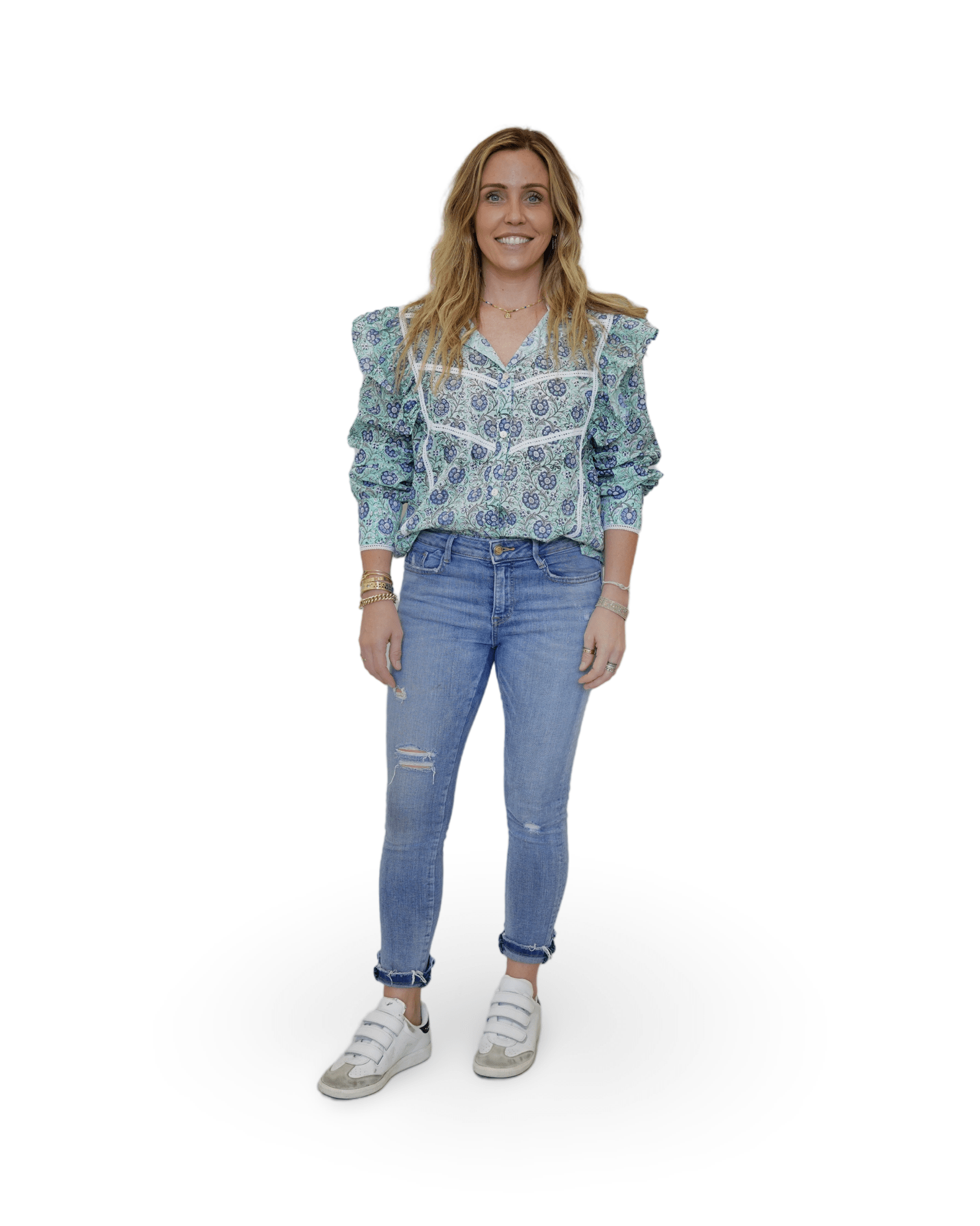 Marine Long Sleeve Blouse - Sur La Vague