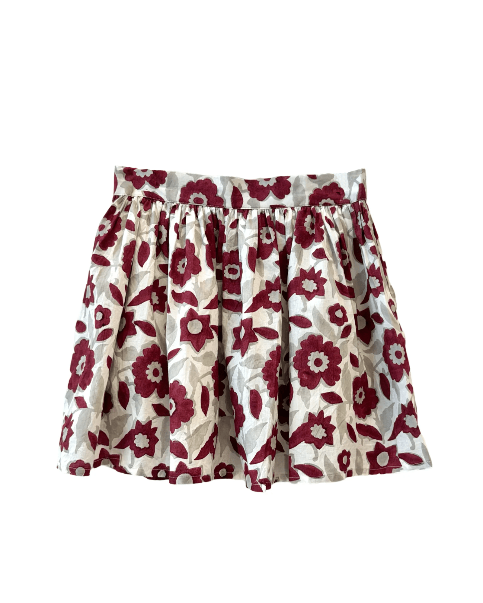 Maroon Panel Mini Skirt - Sur La Vague
