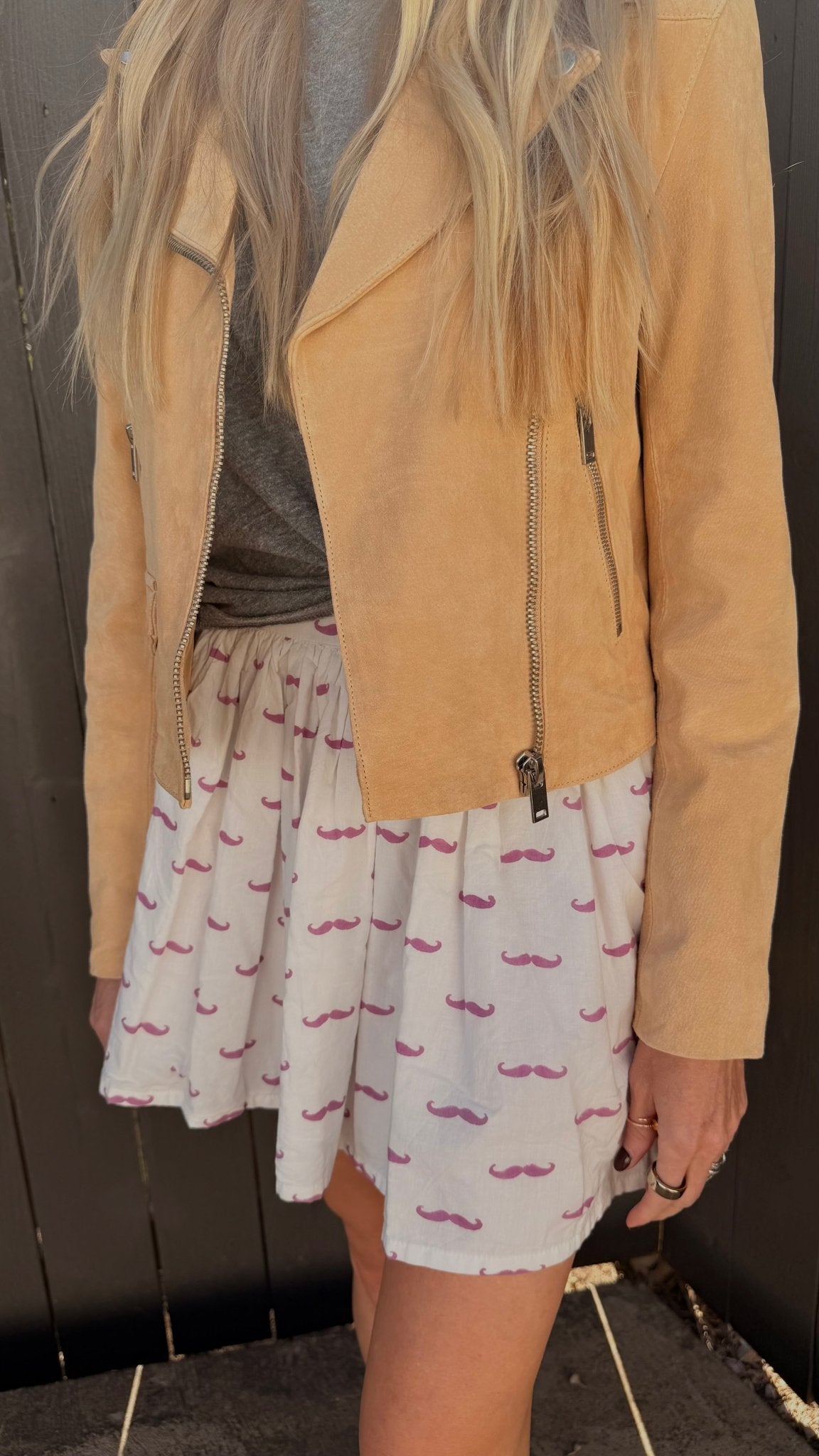 Mustachio Panel Mini Skirt - Sur La Vague