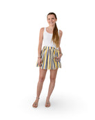 Scottie Stripe Panel Mini Skirt - Sur La Vague