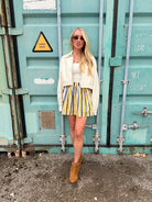 Scottie Stripe Panel Mini Skirt - Sur La Vague