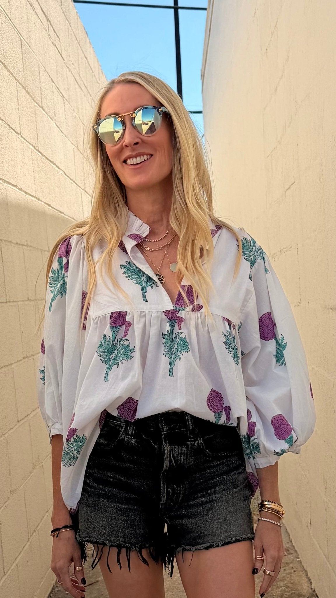 Violet Classic Blouse - Sur La Vague